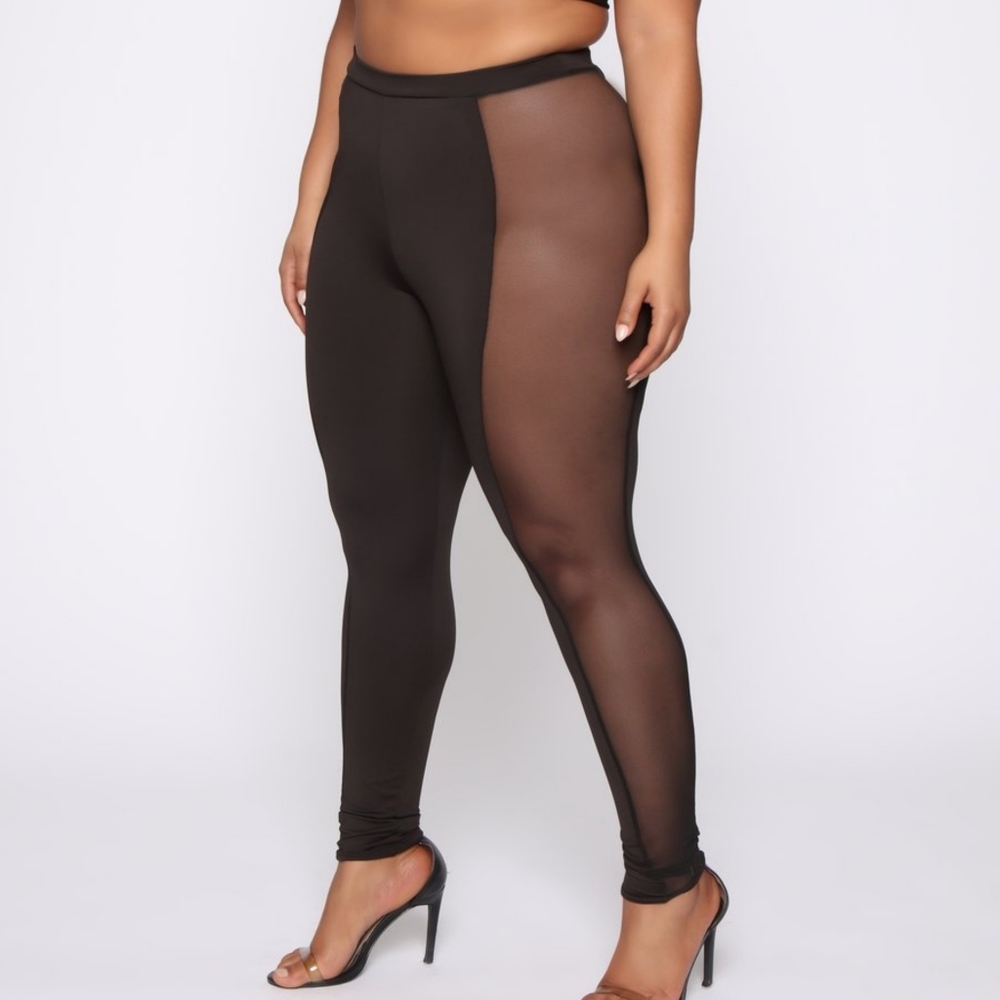 Fashion Nova Black Mesh Leggings